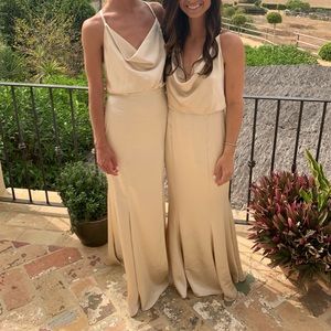 Partners Champagne Cowl Mermaid Maxi Sz 